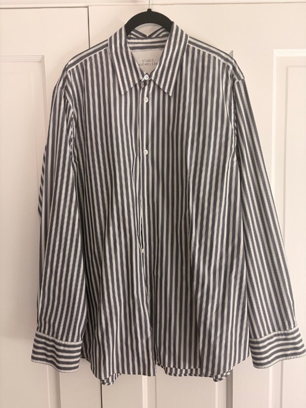 Studio Nicholson View Shirt Blue Stripe – M